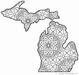 Michigan Map Coloring Outline Printable Pages State Adult Visit Choose Board sketch template