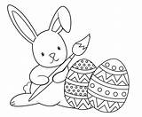 Bunny Line Coloring Drawing Easter Drawings Getdrawings sketch template
