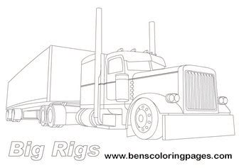 big rigs lorry coloring page