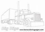 Truck Big Rig Coloring Sketch Pages Peterbilt Semi Template Drawing Trucks Paintingvalley sketch template