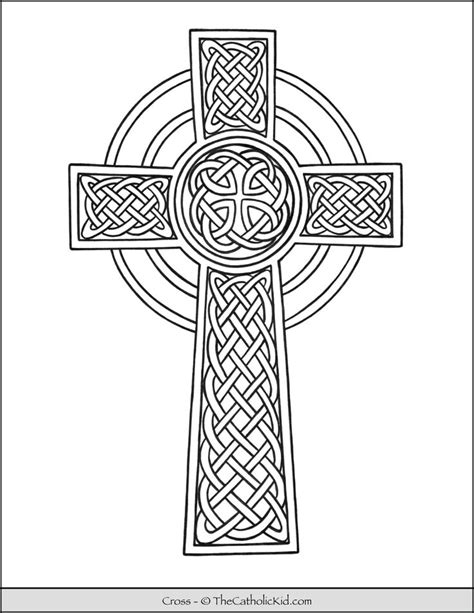 celtic cross coloring page thecatholickidcom cross coloring page