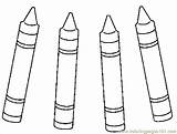 Crayons Coloring Pages School Color Printable Supplies Education sketch template