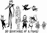 Nightmare Christmas Before Coloring Pages Jack Sally Characters Printable Car Family Burton Tim Decal Night Print Skellington Coloring4free Decals Tattoo sketch template