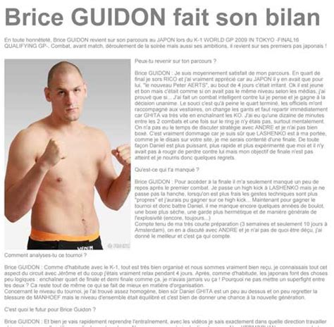 interviews bienvenue sur le site officiel du boxeur francais brice guidon