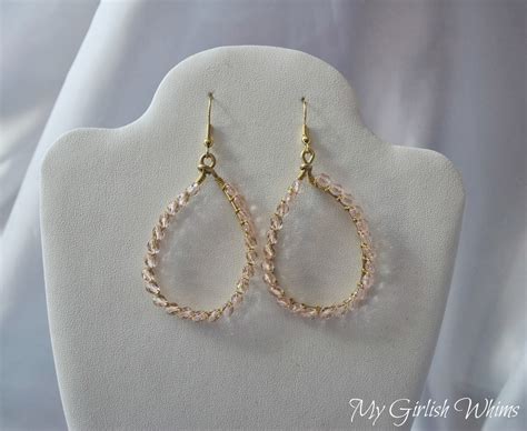 diy wire wrapped teardrop earrings  girlish whims