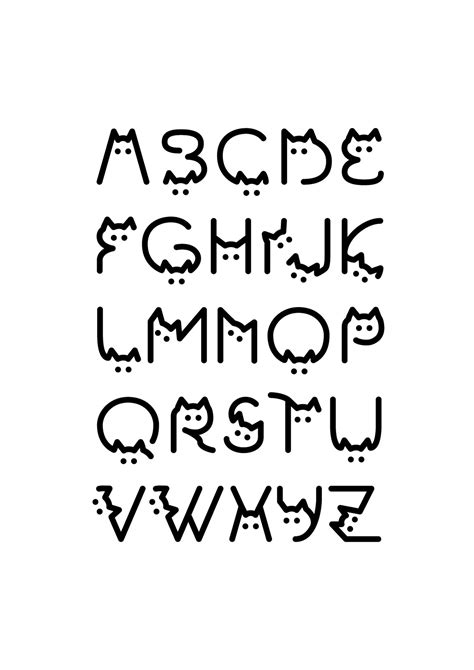 cat font alphabet behance