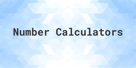 number calculators calculatio