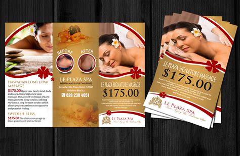 upmarket elegant massage brochure design for le plaza spa by esolz