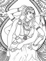 Coloring Pages Goddess Adults Hindu Goddesses India Printable Hard God Adult Color Beautiful Grown Drawing Mandala Fantasy sketch template