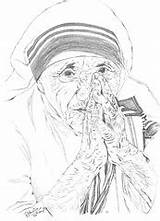 Coloring Teresa Pages St Calcutta Template Calcuta Mother Saint sketch template