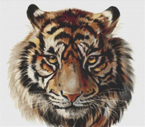 cross stitch pattern majestic tiger instant   etsy