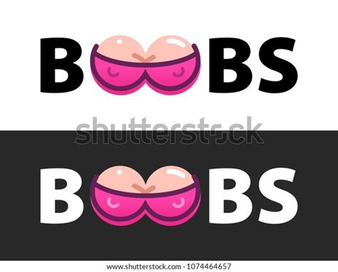vector logo boobs text isolated on stock vector royalty