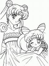 Sailor Moon Coloring Pages Cute Chibi Anime Serenity Easy Print Queen Loving Little Kids Kolorowanki Kid Printable Princess Luna Color sketch template