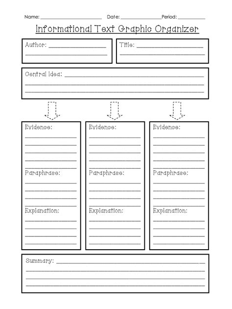informational text graphic organizer fill  printable fillable