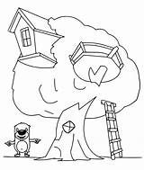 Coloring Treehouse Bestcoloringpagesforkids Bears sketch template