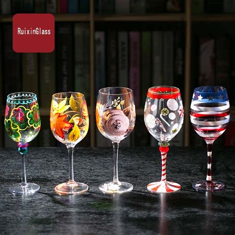 Funky Wine Glasses Hand Painting Wine Glasses And