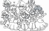 Mario Coloring Pages Super Characters Kart Odyssey Party Printable Peach Princess Color Character Print Getdrawings Cart Getcolorings Colorings Luigi Bowser sketch template