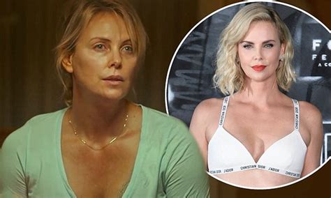 charlize theron transforms into exhausted mum of three for