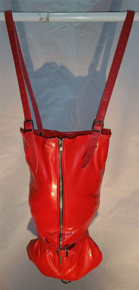 red armbinder  long zipper monoglove single glove restraints uk ebay  shoes red