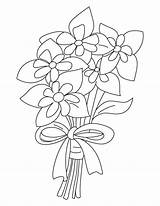 Columbine Bouquet Coloring Pages Kids sketch template