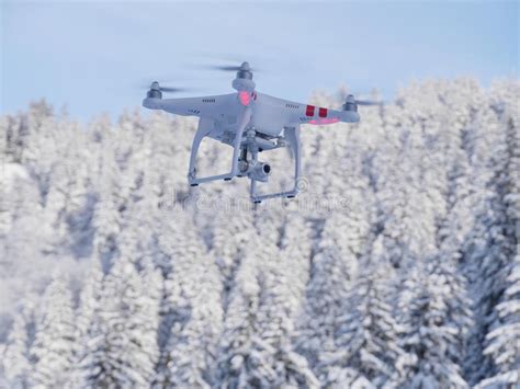 drone flying  winter stock photo image  modern house
