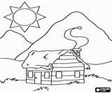 Coloring Pages Cabin Log Mountain Para House Template Cabins Color Sketch Bergen Colorir Choose Board sketch template