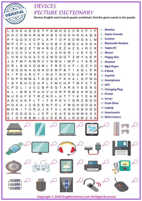 devices esl vocabulary worksheets