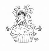 Cupcake Sureya Deviantart Coloring Pages Chibi Anime Coloriage Lineart Manga Cute Princesse Dessin Cupcakes Colorier Drawings Colorful Sheet Adult Books sketch template