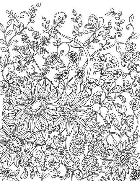 sunflowers adult coloring page pinteres