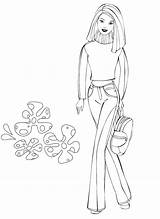Coloring Barbie Pages Kids Sweet sketch template