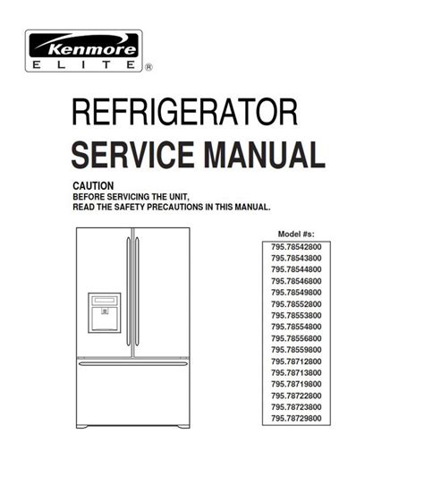 kenmore elite       refrigerator service manual