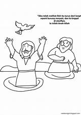Yesus Minggu Sekolah Cerita Yohanes Dibaptis Mewarnai Tuhan Anak Sigal Catatan Baru Ceria Berdoa sketch template