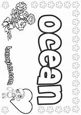 Ocean Coloring Pages Name Color Kids Hellokids Print Nice sketch template