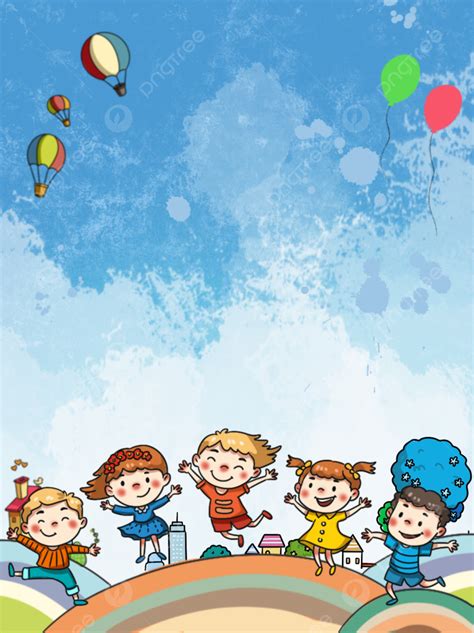painted cartoon childrens day poster background design wallpaper image