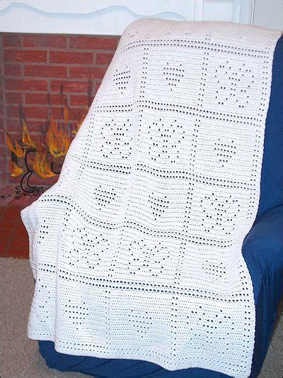 easy filet butterfly hearts afghan