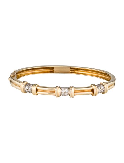 gold diamond bangle bracelet bracelets fjb  realreal