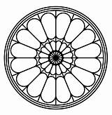 Rose Window Clipart Drawing Outline Cathedral Line Gothic Cliparts Circle Glass Pattern Stained Roses Windows Rowland Mike French Portfolio Clipartbest sketch template