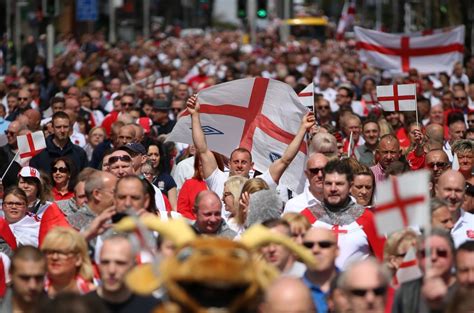 streets a sea of red and white as thousands celebrate st george s day