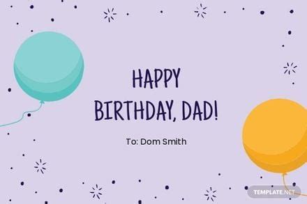birthday card  dad template   word google docs