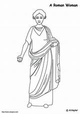 Roman Woman Coloring sketch template