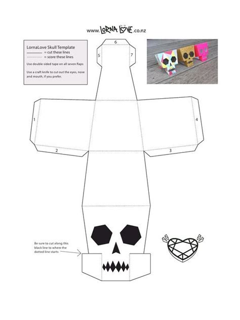 printable paper skull template