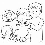 Coloring Pages Pregnant Mother Family Her Pregnancy Calm Moms Down sketch template