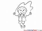 Skipping Colouring Rope Printable Coloring Kids Pages Sheet Title sketch template