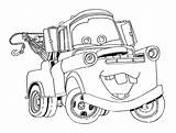Coloring Mater Pages Tow Cars Popular Disney sketch template