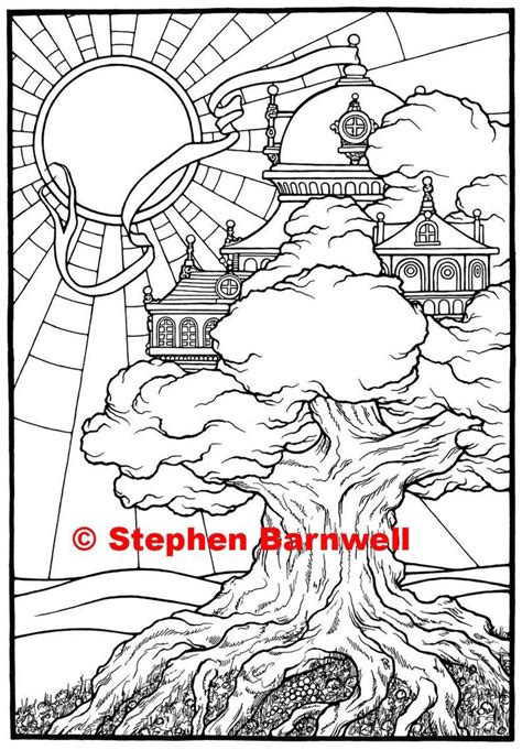 fantasy coloring pages digital  coloring page etsy
