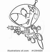 Pack Jetpack Jet Clipart Gun Outline Dog Flying Cartoon Illustration Holding Ray Royalty Space Leishman Ron Lineartestpilot sketch template