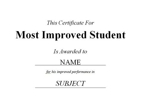 improved student certificate   word templates customizable