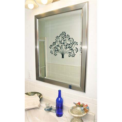 Wall Mirror Silver Finished Frame Beveled Glass Dcg
