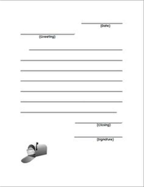 writing  letter template   grade
