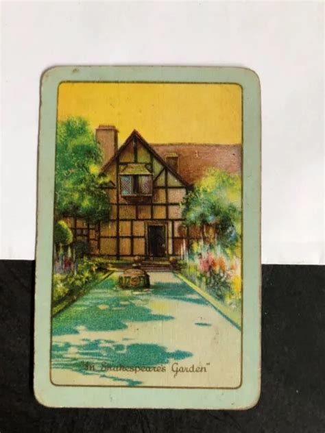 vintage english retro art swap playing card shakespeare garden cottage